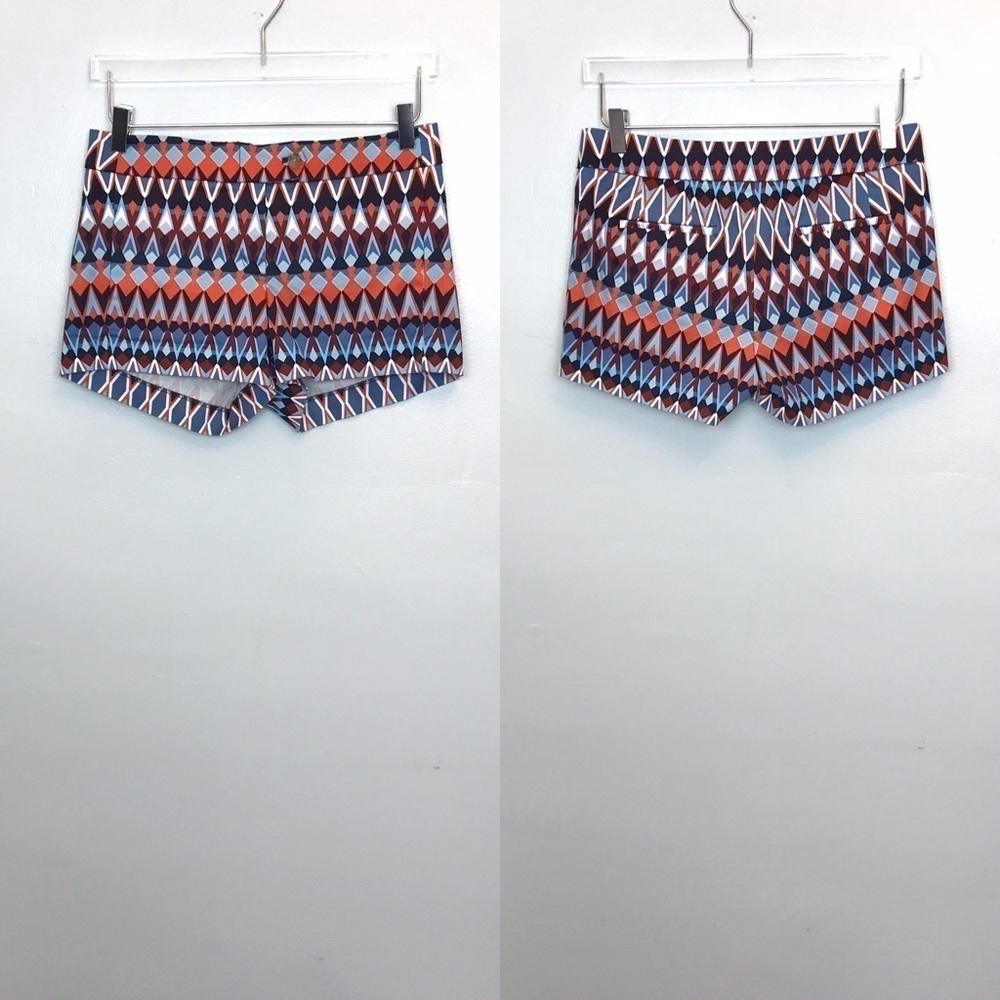 J. Crew Factory Print Shorts Button Closure Size 2